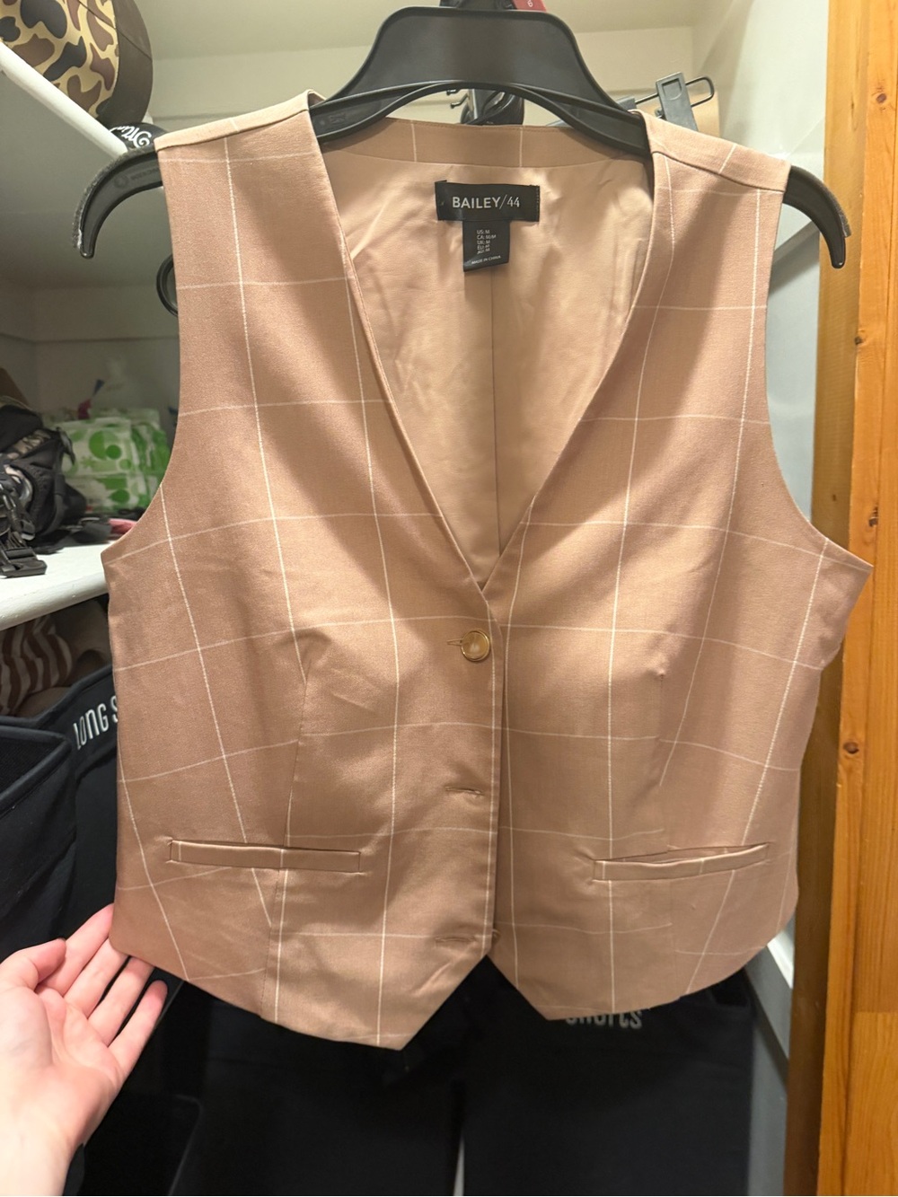 Bailey 44 Beige Windowpane Vest and Pants Set